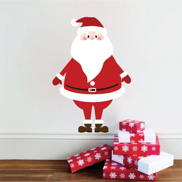 Christmas Santa Claus Wall Decal Decor Removable Winter Decorations Room Wall Decal, h64