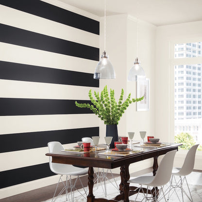 Black 6" Wide Stripe Decal Roll Black Wall Tape Border Black Peel and Stick Wall Decal, a99