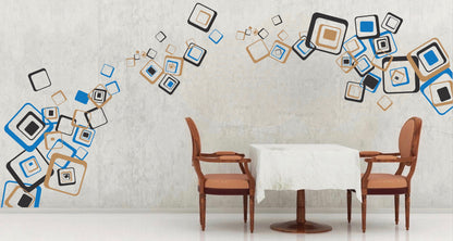 Square Wall Decals Peel and Stick Decal Square Office Decals Colorful Wall Decals, e46