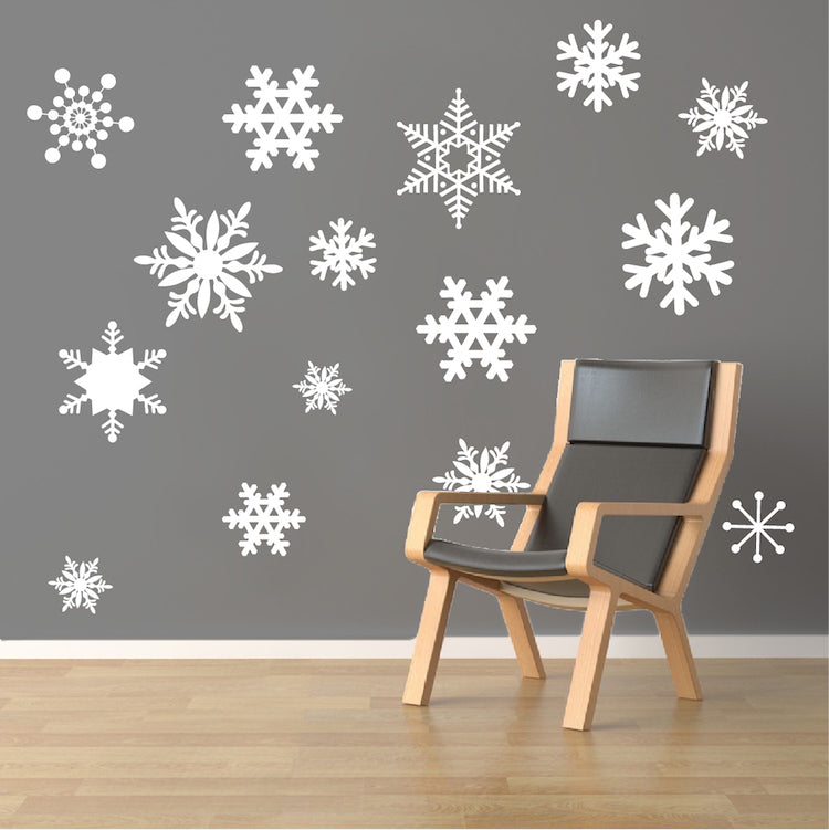 Removable Snowflake Wall and Window Decals Snowing Christmas Decor Snow Fall Mural, d28