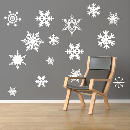 Removable Snowflake Wall and Window Decals Snowing Christmas Decor Snow Fall Mural, d28