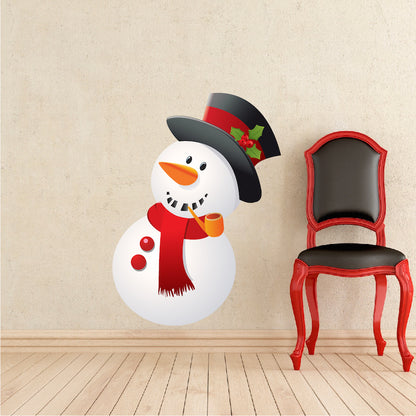 Christmas Snowman Wall Decal Decor Removable Winter Snow Man Decorations Room Wall Decal, h79