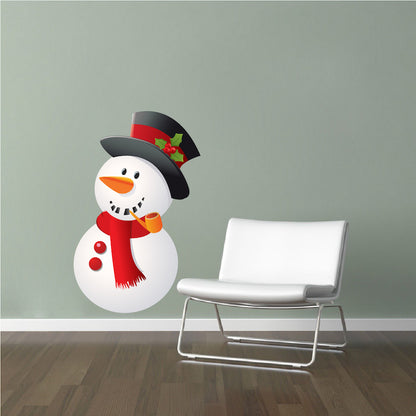 Christmas Snowman Wall Decal Decor Removable Winter Snow Man Decorations Room Wall Decal, h79