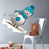 Skiing Snowman Wall Decal Decor Removable Winter Snow Man Decorations Room Wall Decal, h50