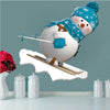 Skiing Snowman Wall Decal Decor Removable Winter Snow Man Decorations Room Wall Decal, h50