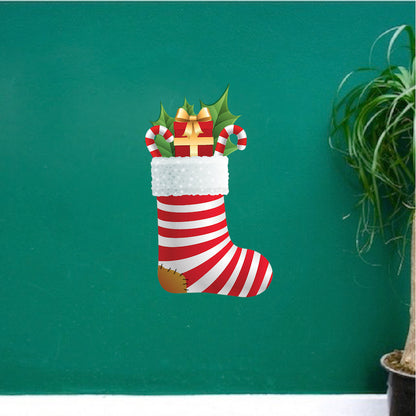 Christmas Stocking Wall Decal Decor Fireplace Removable Winter Decorations Room Gifts, h86