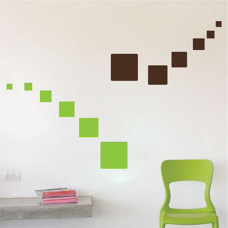 Squares Wall Decal Kids Room Abstract Decor Removable Square Customizable Wall Stickers, d37