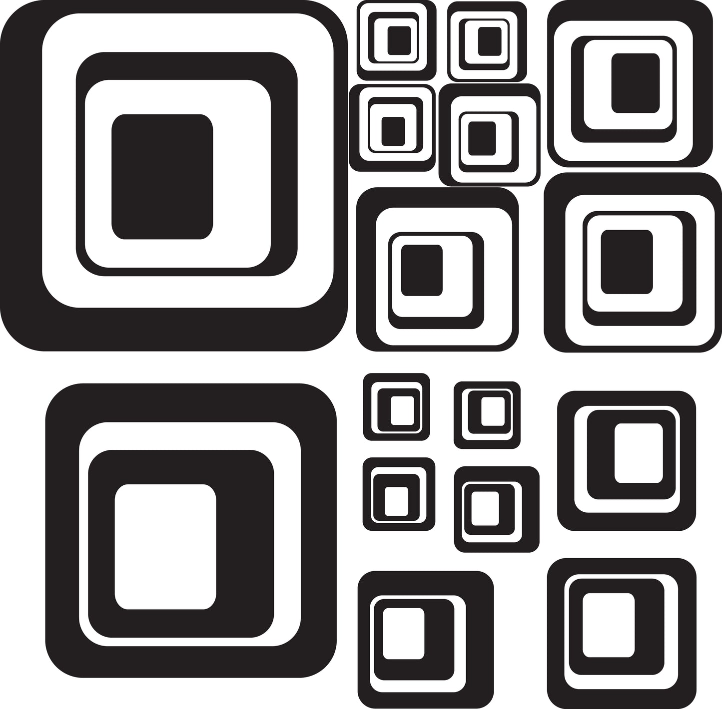 Square Wall Decals Peel and Stick Decal Square Office Decals Colorful Wall Decals, e46