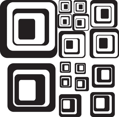 Square Wall Decals Peel and Stick Decal Square Office Decals Colorful Wall Decals, e46