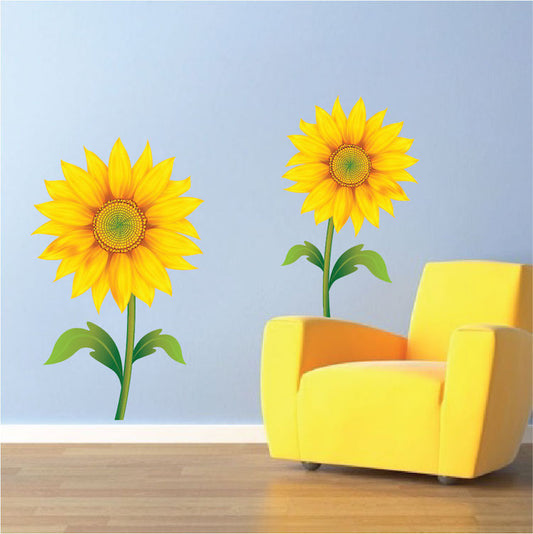 Sunflower Wall Decal Mural Removable Flowers Wall Decor Sun Flower Bedroom Art Mural, c56