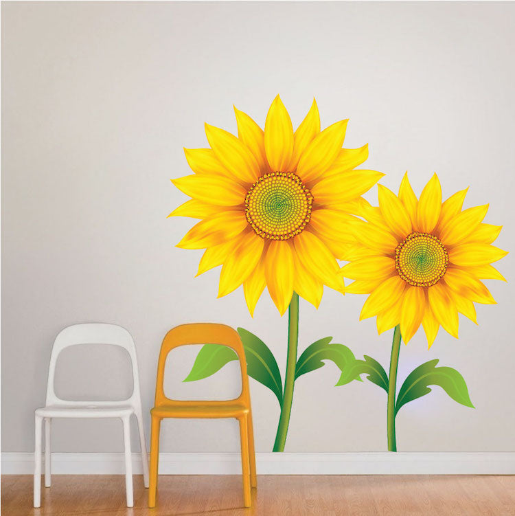 Sunflower Wall Decal Mural Removable Flowers Wall Decor Sun Flower Bedroom Art Mural, c56