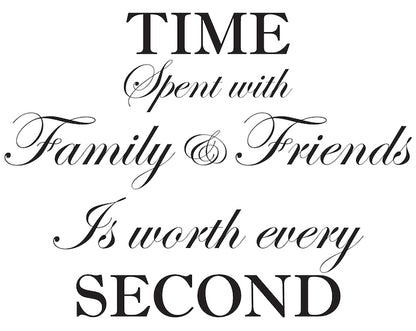 Time Spent With Family and Friends is Worth Every Second Wall Quote Sticker Kids Bedroom Art, q00