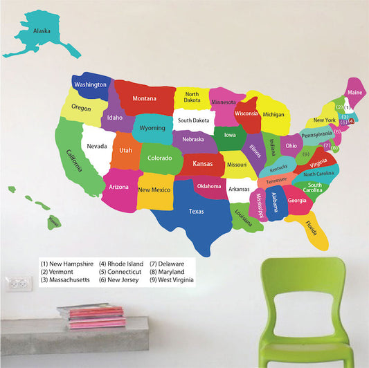 United States of America Wall Sticker New York Wall Decor America Wall Decal USA Bedroom Art, n31
