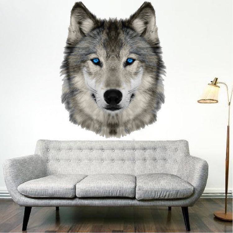 Wolf Head Wall Decal Wild Animal Wall Decor Mural Sticker Bedroom Apartment Wall Art, c02