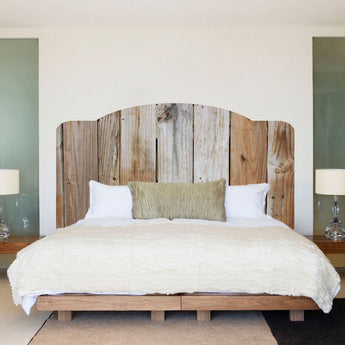 Rustic Headboard Wall Decal Bedroom Decor for Apartment Dorms Removable Headboard Art, c53