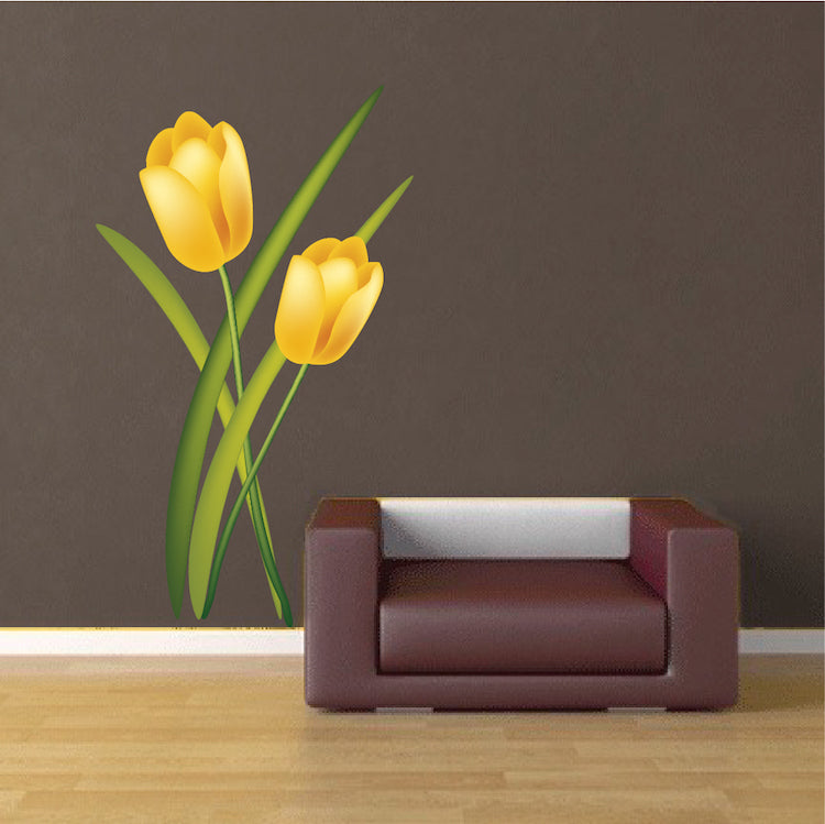 Custom Large Tulip Flower Wall Decal Bedroom Flowers Wall Decal Office Wall Decal, c39