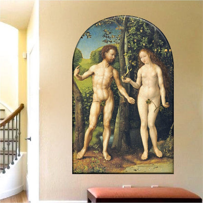 Adam and Eve Wall Decal Self Adhesive Wall Mural Removable Art