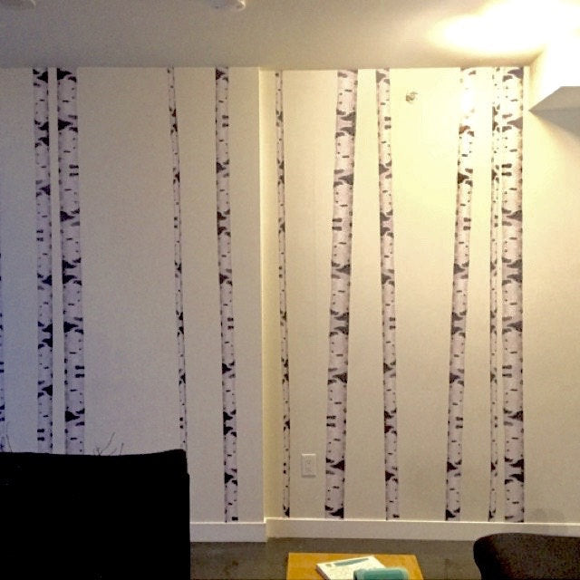 Birch Tree Wall Decal Forest Wallpaper Decor Removable Woods Wall Art for Bedroom, b95