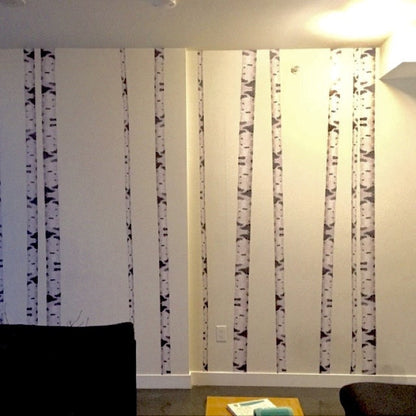 Birch Tree Wall Decal Forest Wallpaper Decor Removable Woods Wall Art for Bedroom, b95