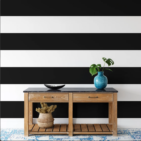 WallPops 13-in W x 192-in H Self-adhesive Black Stripes Wall Decal at