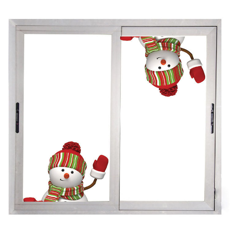 Waving Snowman Wall Decal Decor Removable Winter Snow Man Decorations Room Wall Decal, h51