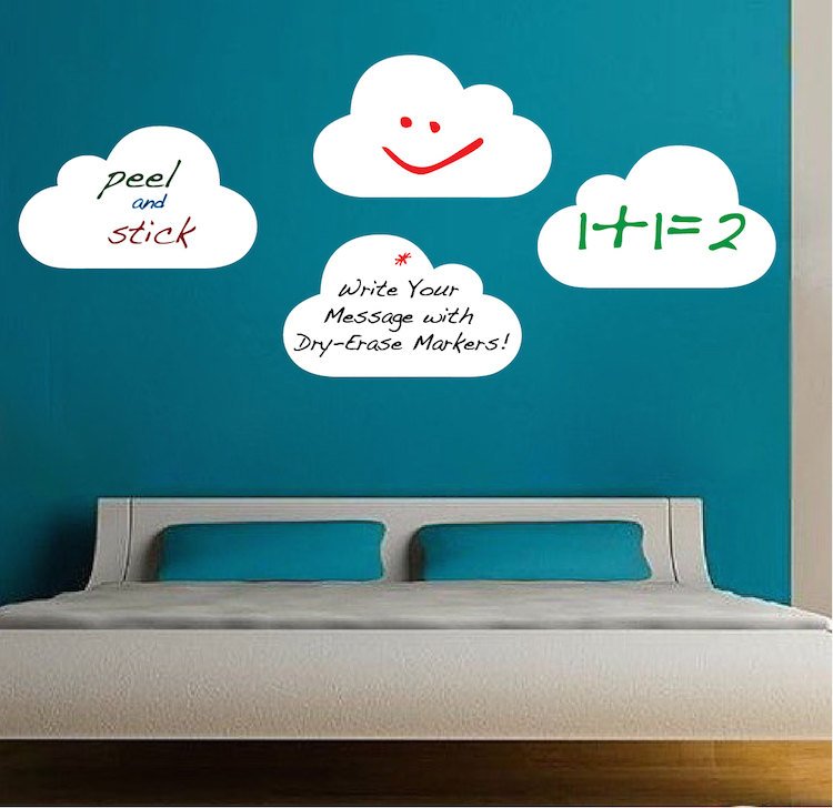 Writeable Clouds Dry Erase Wall Decal Mural Productive Kids Removable Decor Wall Sticker, b84