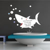 Dry Erase Shark Writable Kids Room Wall Decal Mural Ocean Animal Removable Decor Wall Sticker, b74