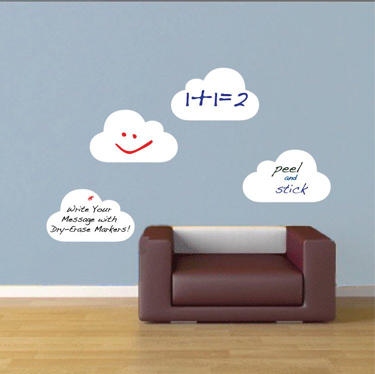 Writeable Clouds Dry Erase Wall Decal Mural Productive Kids Removable Decor Wall Sticker, b84