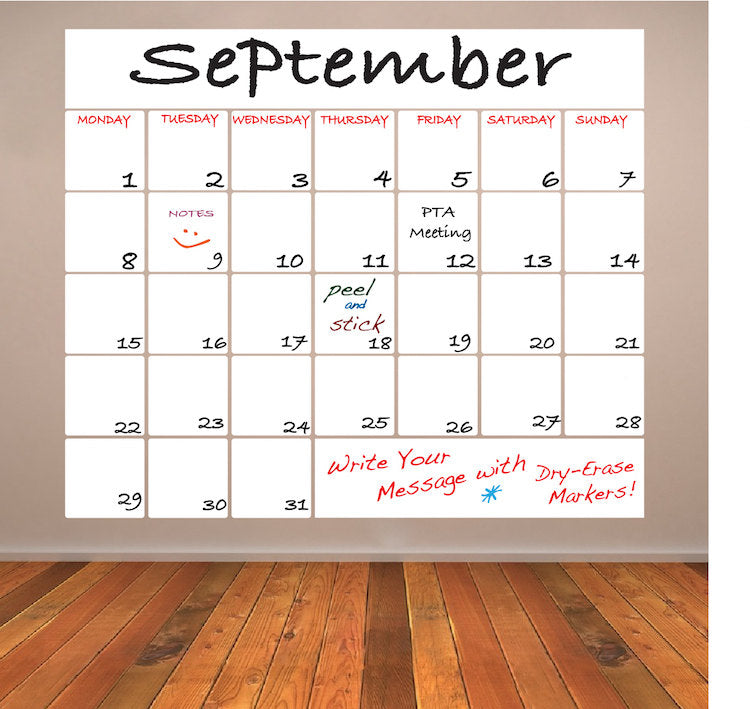 Monthly Dry Erase Wall Decal Mural Productive Office Removable Decor Wall Sticker, b77