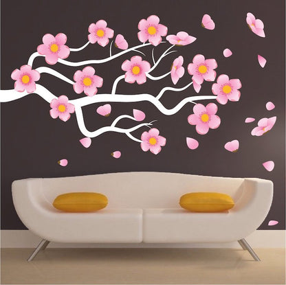 Flower Branch Wall Decal Mural Removable Beautiful Flowers Wall Decor Bedroom Art Mural, c26