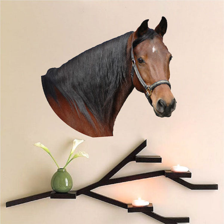 Horse Head Wall Decal Farm Animal Horse Wall Decal Mural Sticker Bedroom Apartment Wall Decal, c03