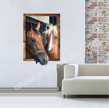 Horse Frame Wall Decal Farm Animal Horse Wall Decal Mural Sticker Bedroom Apartment Wall Decal, a51