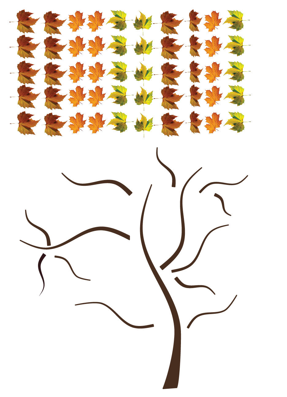 Fall Tree Branch Wall Decal Custom Leaves Decor Autumn Wall Decorations Falling Wall Decal, a22-2