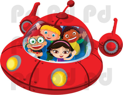 Little Spaceship Wall Decal Sticker Kids Room Decor Dorm Rooms Removable Art, n92