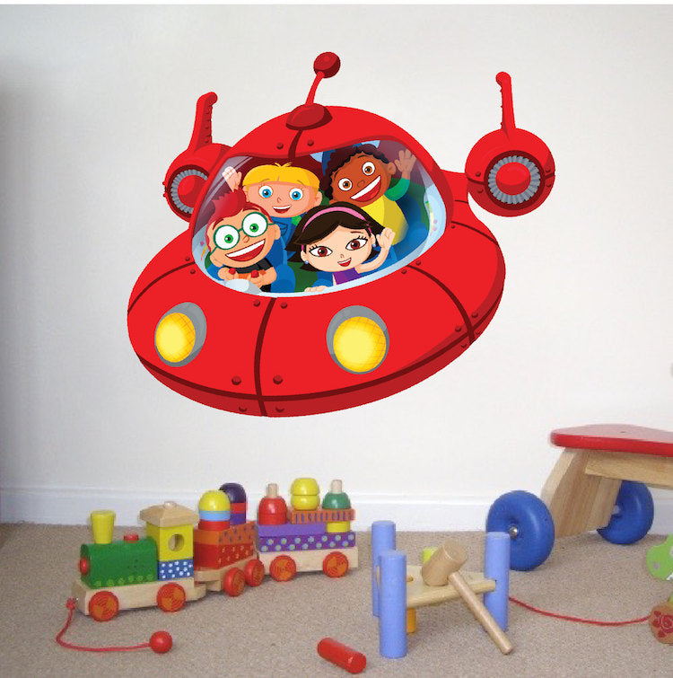 Little Spaceship Wall Decal Sticker Kids Room Decor Dorm Rooms Removable Art, n92
