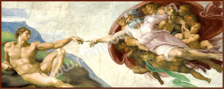 Michelangelo Wall Decal Sistine Chapel Wall Art Renaissance Sticker Bedroom Wall Decor, a57