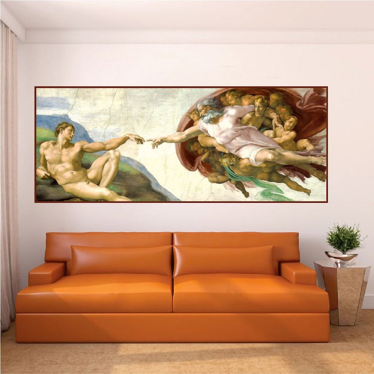 Michelangelo Wall Decal Sistine Chapel Wall Art Renaissance Sticker Bedroom Wall Decor, a57