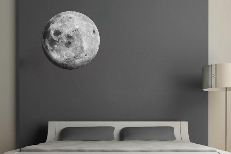 Moon Wall Decal Outer Space wall Mural Moon Wall Decor Removable Wall Murals Planets, c22