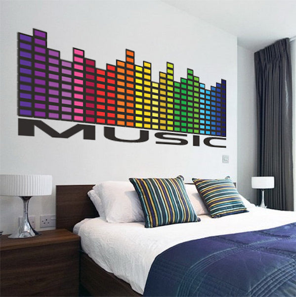 Music Wall Decal Sticker for Dorm Room Musical Bars Wall Mural Removable Music Art, a36