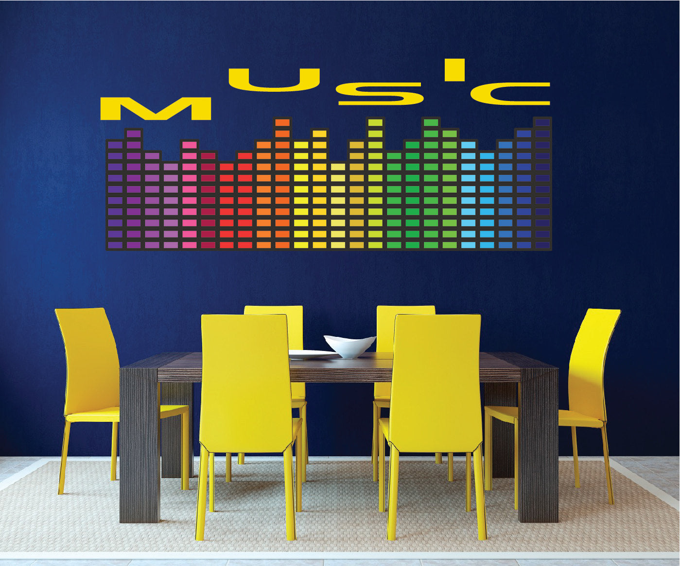 Music Wall Decal Sticker for Dorm Room Musical Bars Wall Mural Removable Music Art, a36
