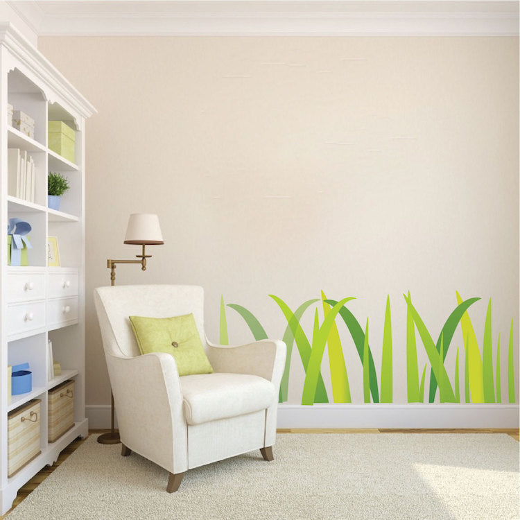 Nursery Grass Wallpaper Decal Kids Room Wall Decor Outside Grass Removable Wall Vinyl, d22