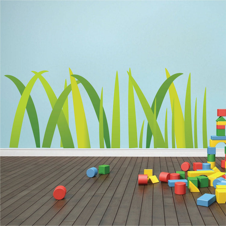 Nursery Grass Wallpaper Decal Kids Room Wall Decor Outside Grass Removable Wall Vinyl, d22