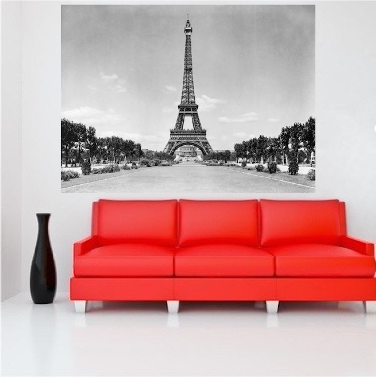 Eiffel Tower Wall Decal France Decor for Apartment Bedroom Europe Paris Wall View Mural, b21