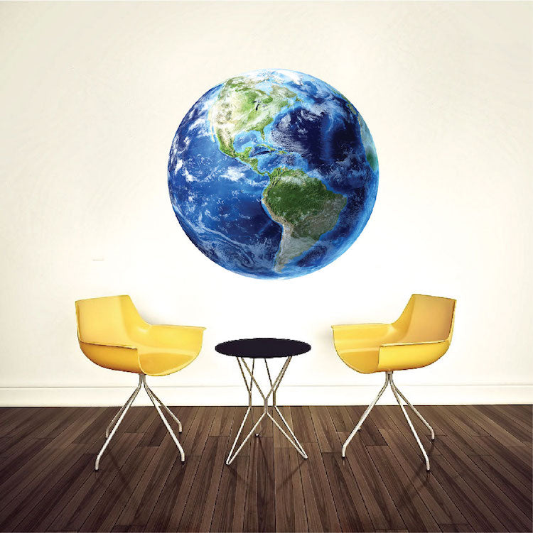 Earth Wall Decal Mural Kids Room Wall Sticker Bedroom Apartment Decor Removable Wall Decor, c12