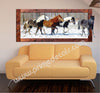 Running Horses Wall Decal Snow Animal Four Horse Wall Decal Mural Sticker Bedroom Apartment, a50