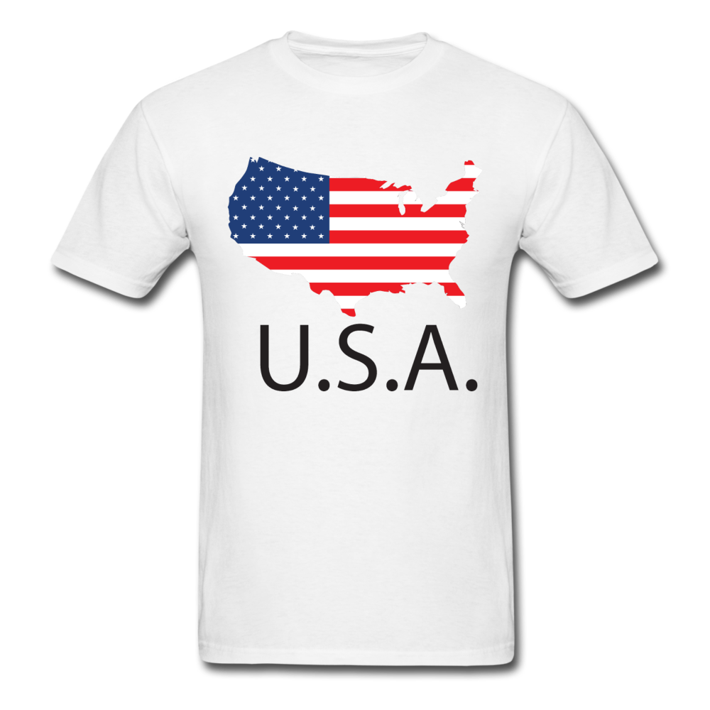 USA Flag Unisex Classic T-Shirt - white