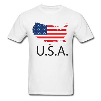 USA Flag Unisex Classic T-Shirt - white
