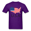 USA Flag Unisex Classic T-Shirt - purple