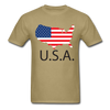 USA Flag Unisex Classic T-Shirt - khaki