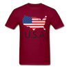 USA Flag Unisex Classic T-Shirt - burgundy